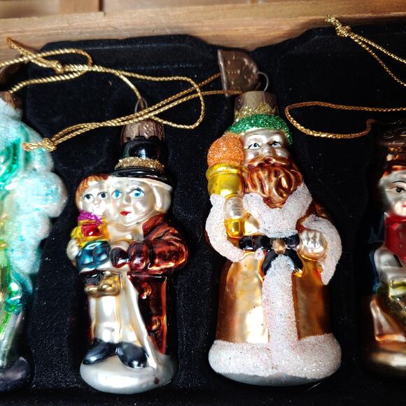 A Christmas Carol Tree Ornaments Set of 6-2004 Thomas Pacconi Glass Vintage Box - Picture 4 of 16